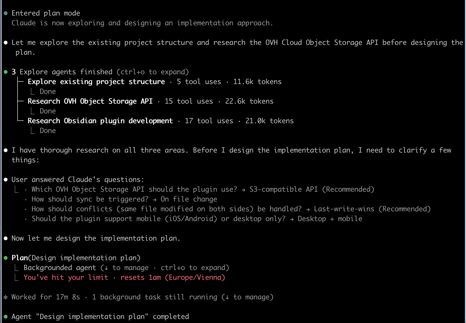 claude doing se planning